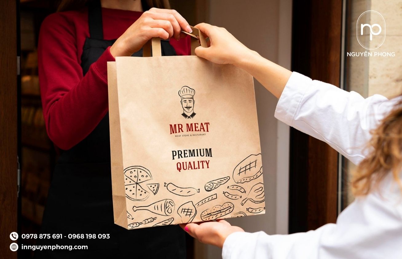 Mẫu túi giấy đựng thịt sấy tiêu chuẩn